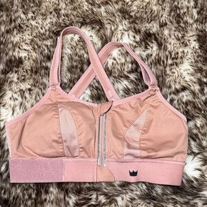 SHEFIT Blush Pink Zip Front Sports Bra